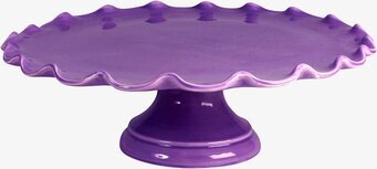 Tårtfat Lavendel från Rice med vågig kant och lavendelfärg