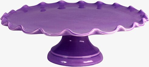 Tårtfat Lavendel från Rice med vågig kant och lavendelfärg