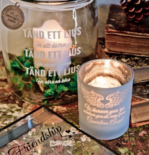 Tänd Ett Ljus - Majas Cottage glaslykta med värmeljus