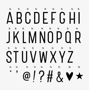 Lightbox Svart XL från A Little Lovely Company med bokstäver