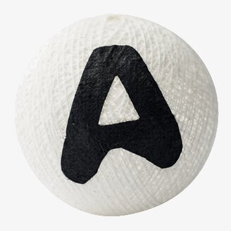 Bokstavsboll Vit - Vasanthi med bokstaven A från Vasanthi