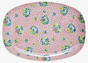 Tallrik Vintage Blommor från Rice med färgglatt blommönster