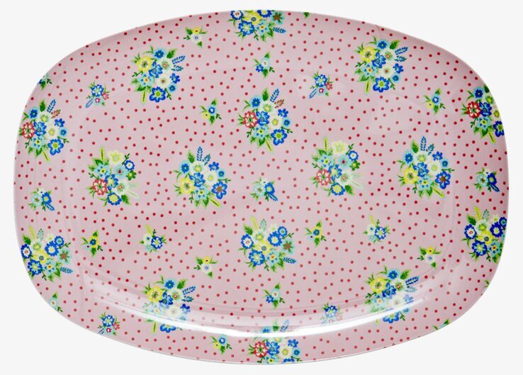 Tallrik Vintage Blommor från Rice med färgglatt blommönster