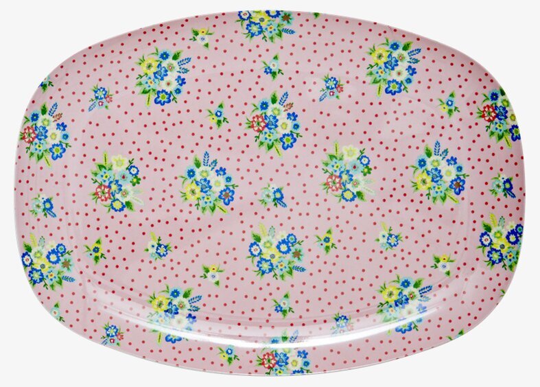 Tallrik Vintage Blommor från Rice med färgglatt blommönster