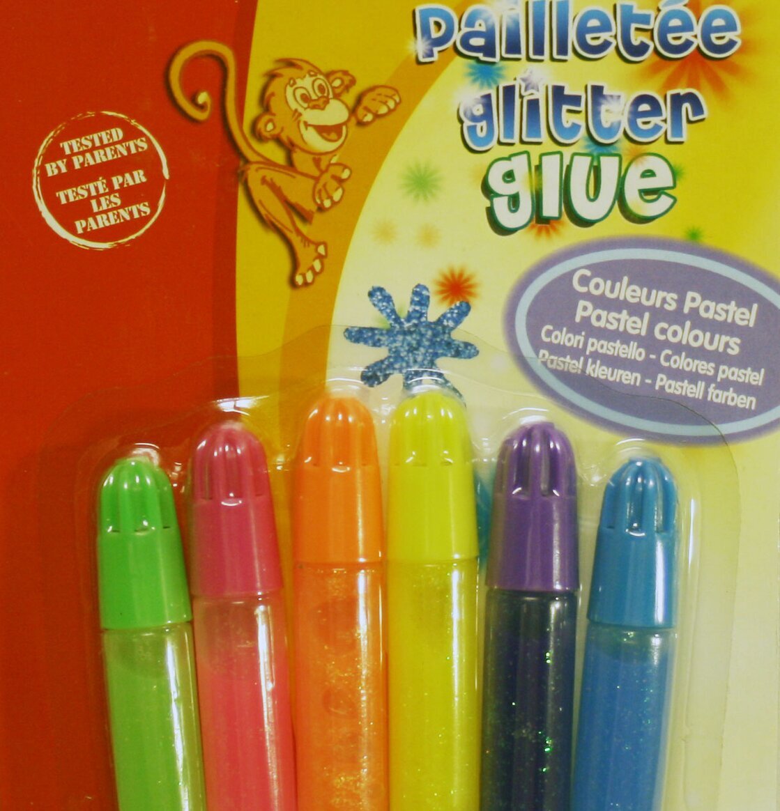 Glitterlim Pastell, 6 färger från Color & Co för barn