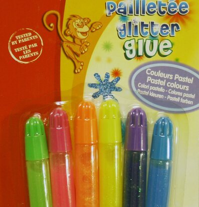 Glitterlim Pastell, 6 färger från Color & Co för barn