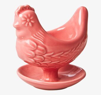Äggkopp Höna Rosa från Rice, en charmig rosa keramikäggkopp