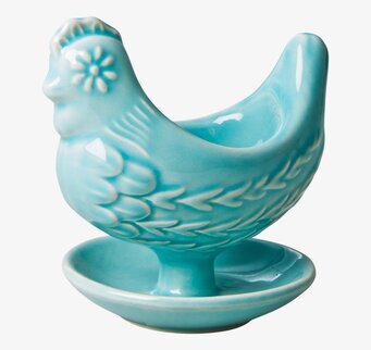 Äggkopp Höna Mint från Rice i keramik med lekfull design