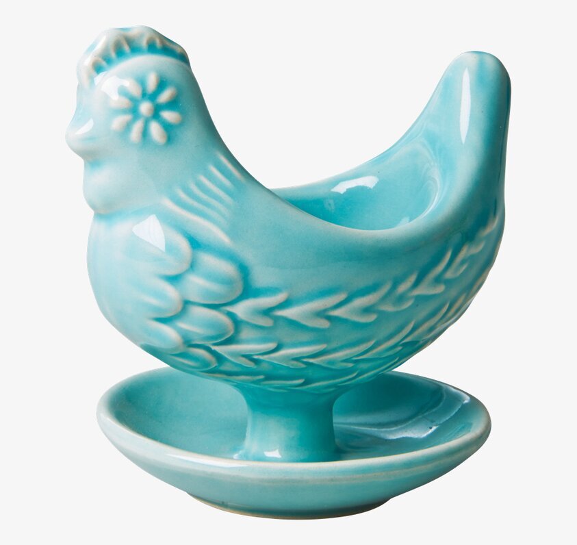Äggkopp Höna Mint från Rice i keramik med lekfull design
