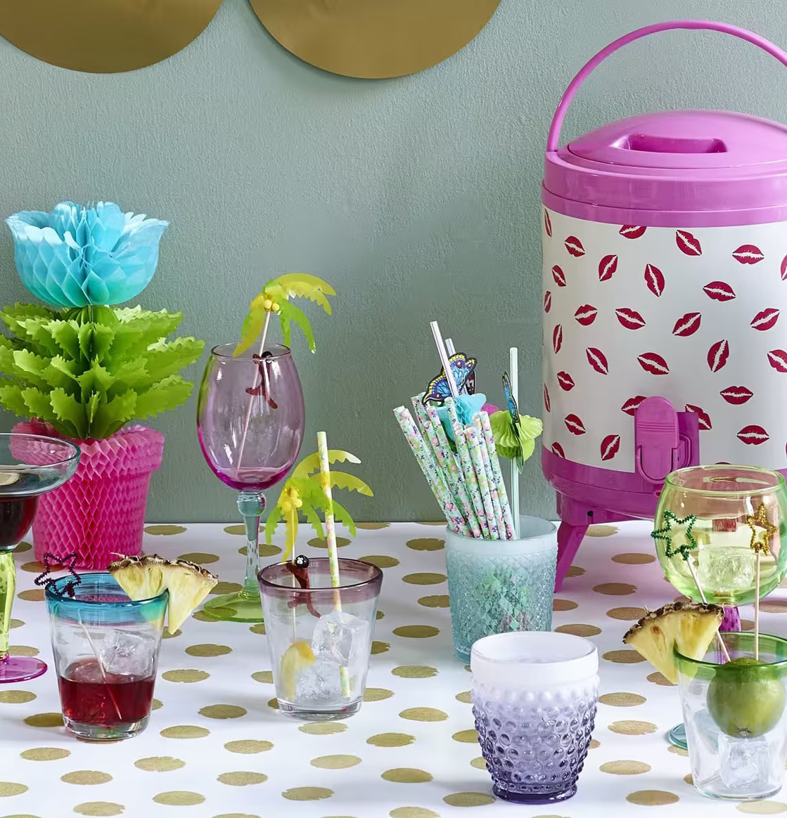 Cocktailpinnar Med Apor från Rice i färgglad festdukning