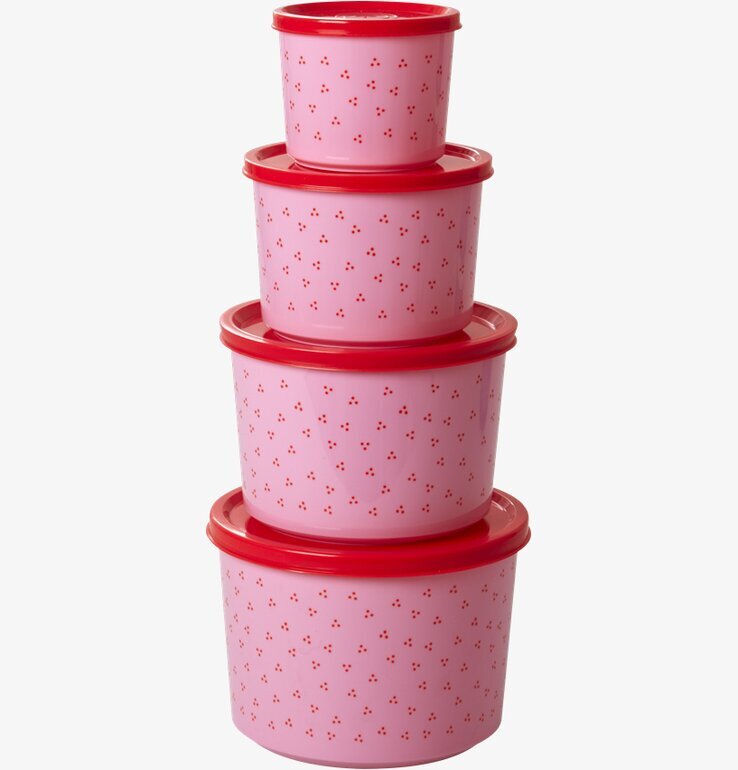 Matbox Pink Winter Blossom från Rice med fyra runda lådor