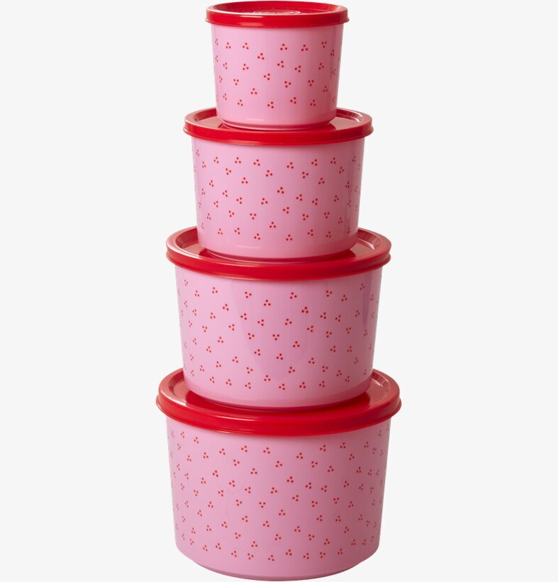 Matbox Pink Winter Blossom från Rice med fyra runda lådor