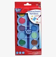 Vattenfärgspalett - 12 färger från Color & Co, med pensel