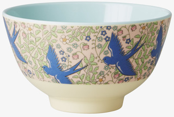 Liten Skål Swallow Print från Rice med svalor och blommor