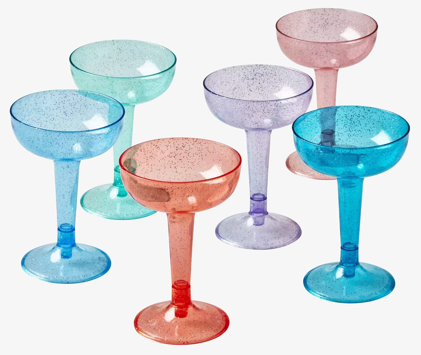 Champagneglas Glitter, 6-pack från Rice i olika färger
