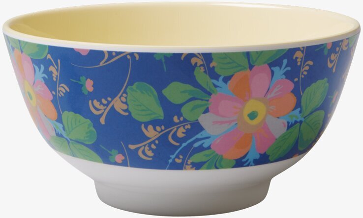 Skål Blue Bold Flower från Rice med färgglatt blommönster