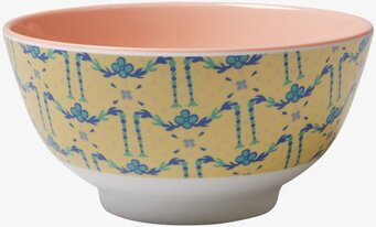 Skål Flower Garland Print från Rice med färgglatt mönster
