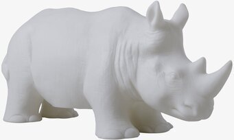 Lampa LED Noshörning från Rice, vit plast, neutral bakgrund