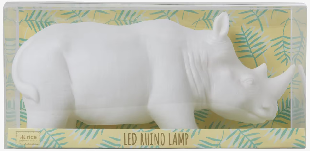 Lampa LED Noshörning av Rice, vit, detaljerad och dekorativ