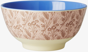 Skål Flower Field Print från Rice med blomstertryck och blå insida