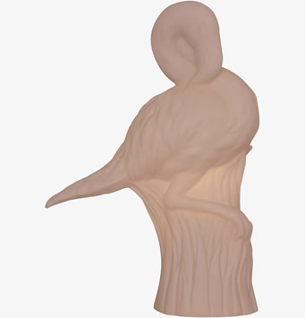 Lampa LED Flamingo från Rice i mjölkfärgat material