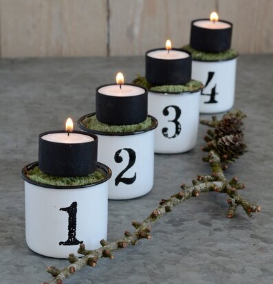 Ljusstake Advent Emalj från IB Laursen med fyra ljus