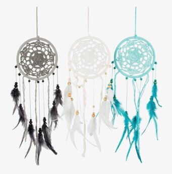 Drömfångare från Sass & Belle i tre färger på vit bakgrund