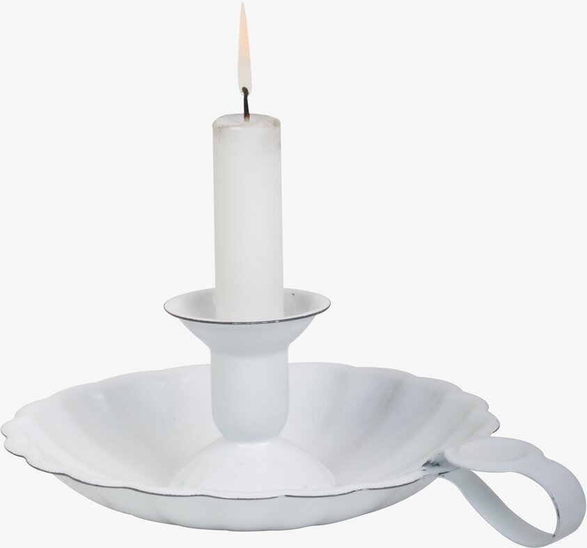 Ljusstake Emalj från IB Laursen med vit emaljerad yta