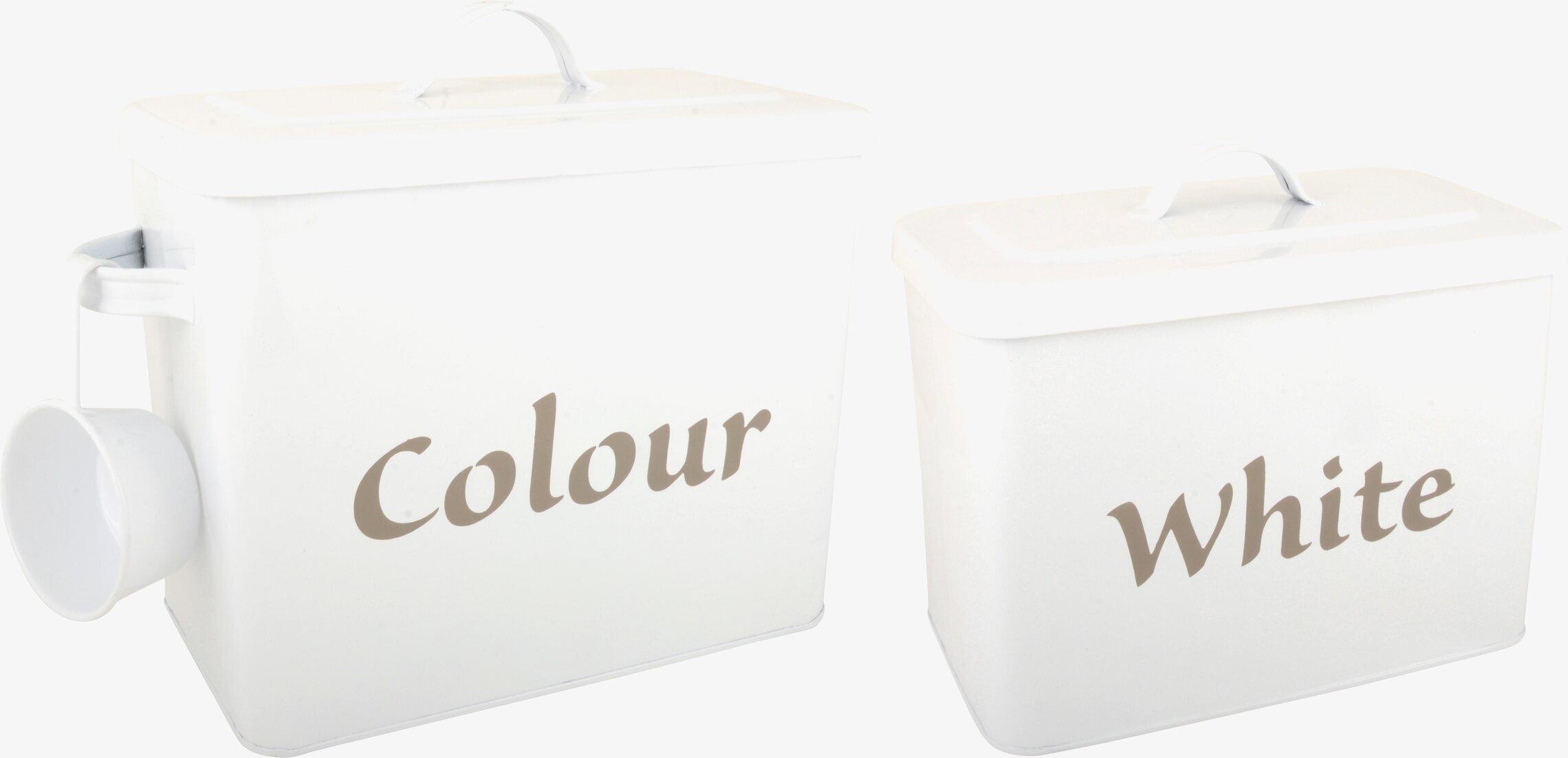 Tvättmedelsburkar 2-Del från IB Laursen i vit metall