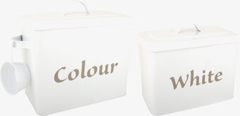 Tvättmedelsburkar 2-Del från IB Laursen i vit metall