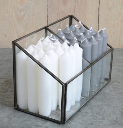 Stearinljus Mörkgrå från IB Laursen i stilren förvaringslåda