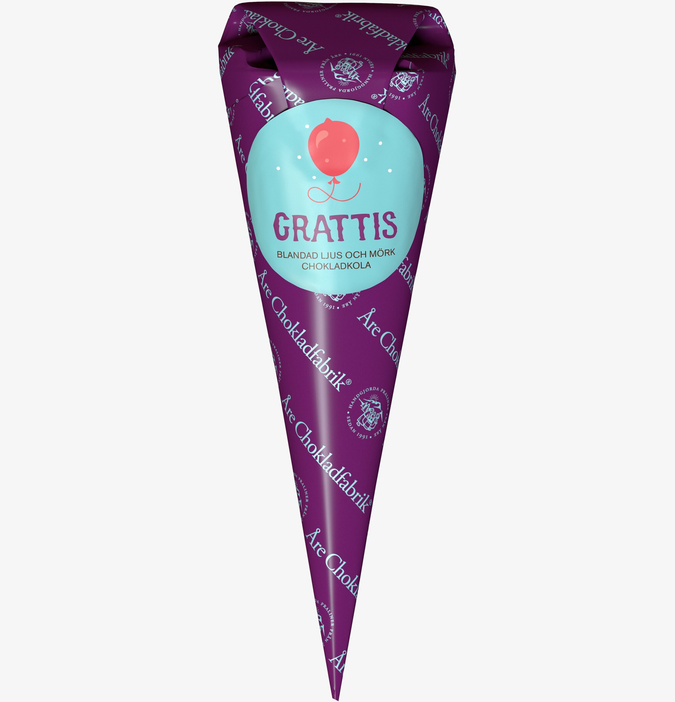 Grattis - Chokladstrut från Åre Chokladfabrik i festlig design