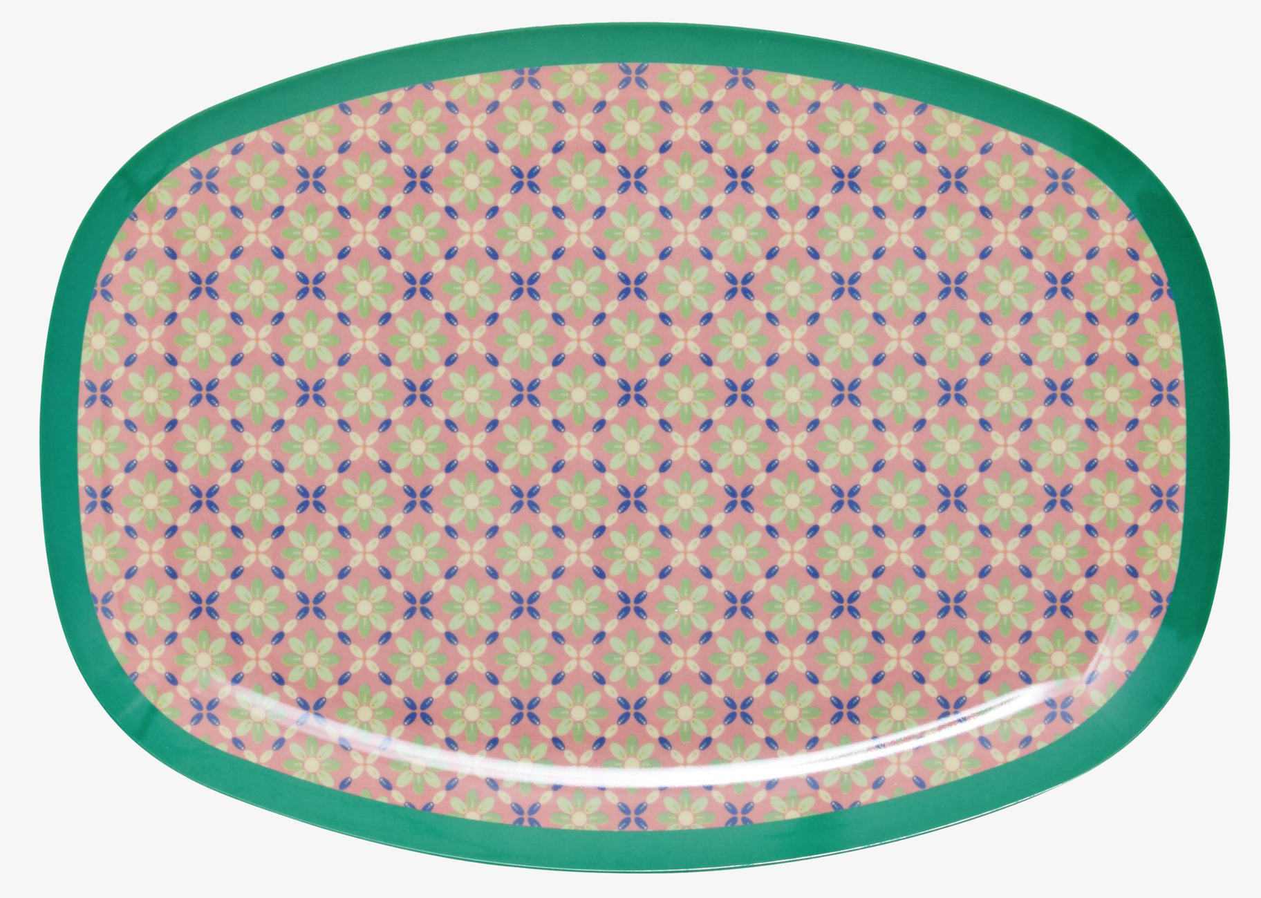 Tallrik Flower Tile Print från Rice med blommigt mönster