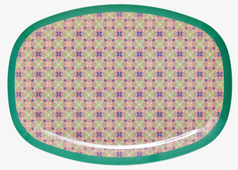 Tallrik Flower Tile Print från Rice med blommigt mönster