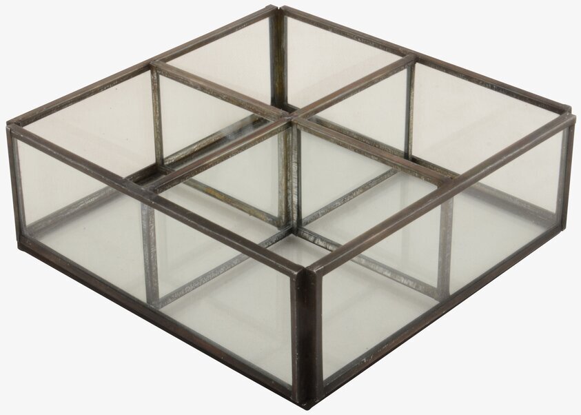 Glasbox 4-Fack från IB Laursen med metallram och glas