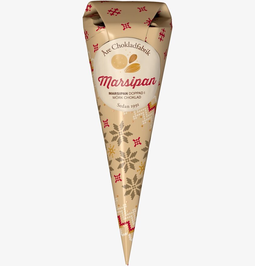 Åre Chokladfabrik Marsipan - Chokladstrut i julig förpackning