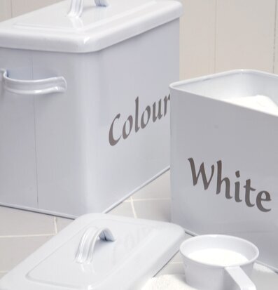 Tvättmedelsburkar 2-Del från IB Laursen i vit metall