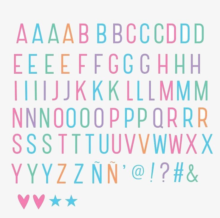Letter Set Pastel Lightbox från A Little Lovely Company