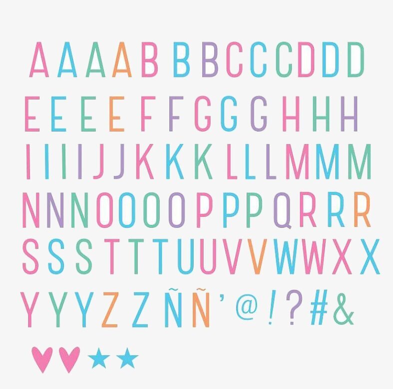 Letter Set Pastel Lightbox från A Little Lovely Company