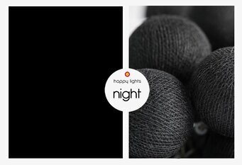 Ljusslinga Night 20 från Happy Lights med svarta bollar