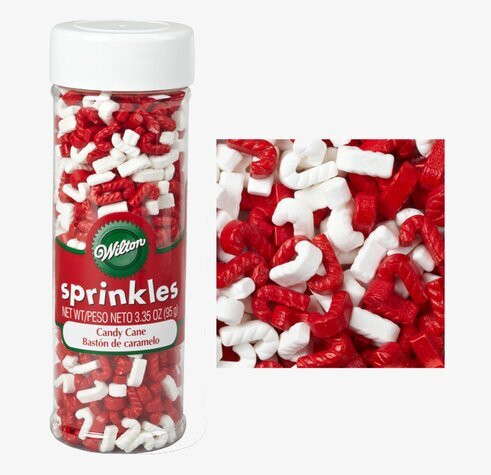 Wilton Strössel Candy Cane i genomskinlig burk med vitt lock