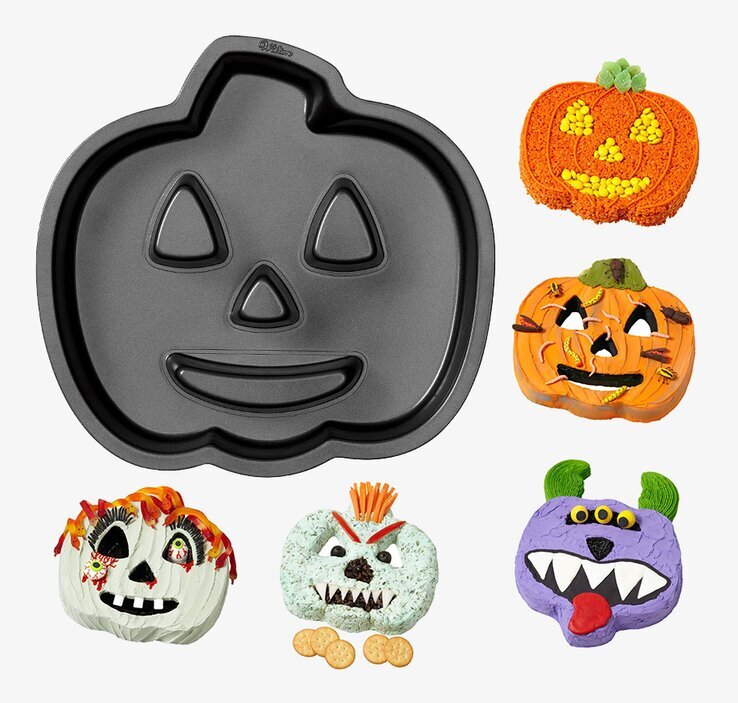 Tårt-/kakform Jack-o-lantern från Wilton med dekorerade kakor