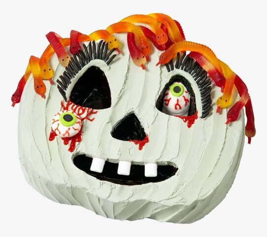 Tårt-/kakform Jack-o-lantern från Wilton, dekorerad tårta