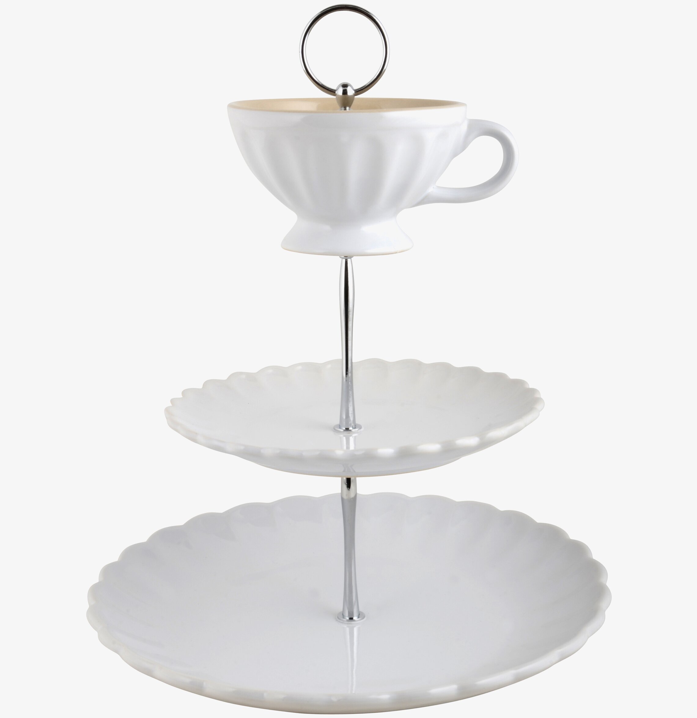 Kakfat Etage Mynte Pure White från IB Laursen i vit porslin