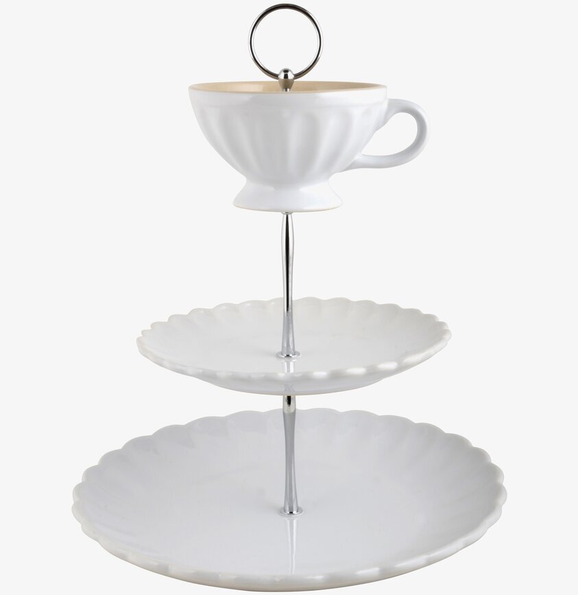 Kakfat Etage Mynte Pure White från IB Laursen i vit porslin