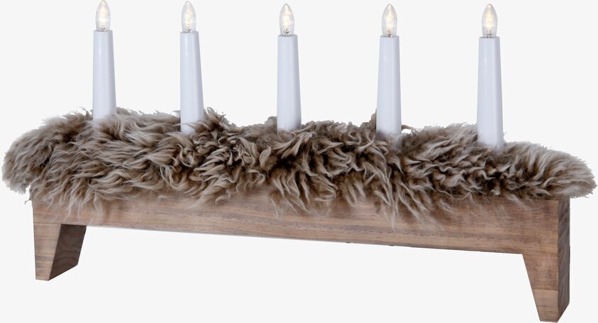 Ljusstake Svenljunga 5 L från Star Trading med fuskpäls