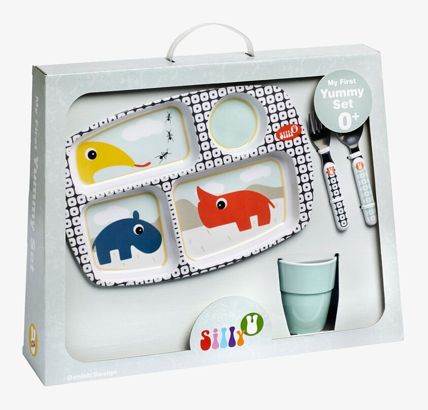 Barnservis Yummy Blå från Silly U / Done by Deer i förpackning