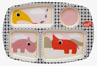 Zoopreme Tallrik Med Fack Rosa från Silly U / Done by Deer