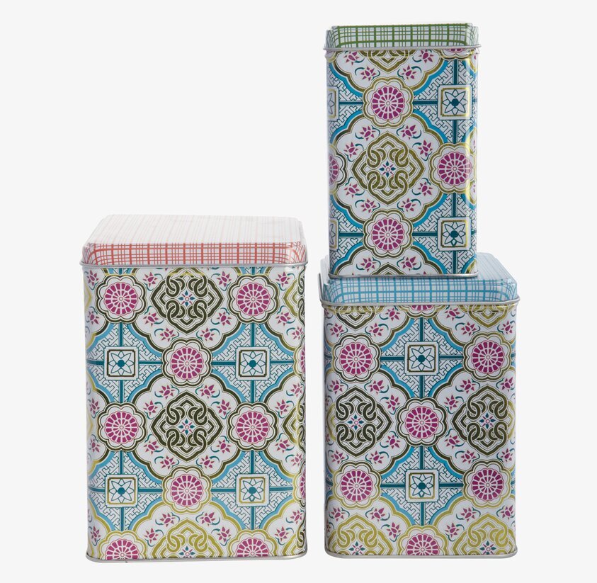 Plåtburk Albertus från House Doctor med geometriskt mönster