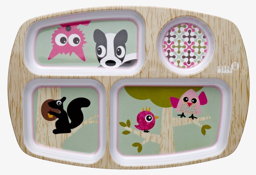 Forest Tallrik Med Fack Rosa från Silly U / Done by Deer